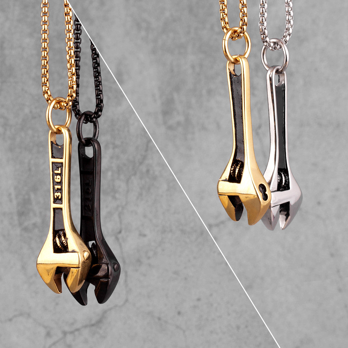 Worker Wrench |  Men's Grease Monkey Adjustable Wrench Hip Hop Pendant