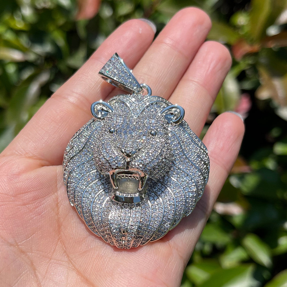 24k Gold Silver Rose King Link Iced Blinged Out Hip Hop Pendant Chain Necklace