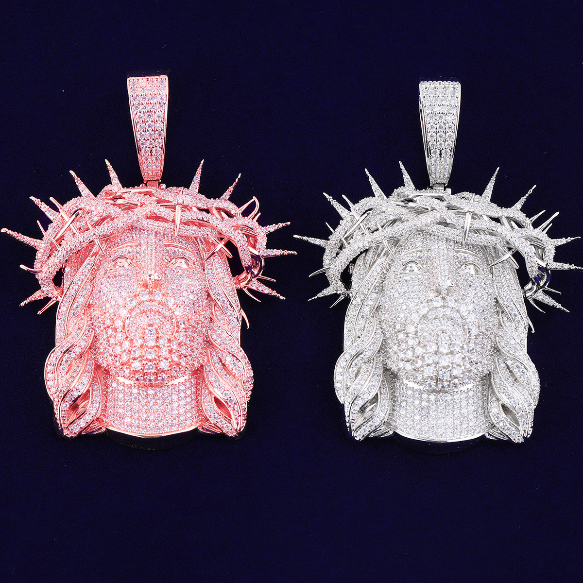 The Christ | VVS Diamond CZ Iced Blinged Out 24k 925 Silver Rose Gold Jesus Piece Hip Hop Pendant