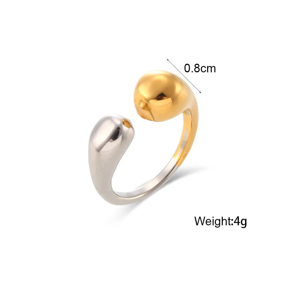 18k Gold Fine Polished Stainless Steel Waterproof Princess Tears Wrap Ring