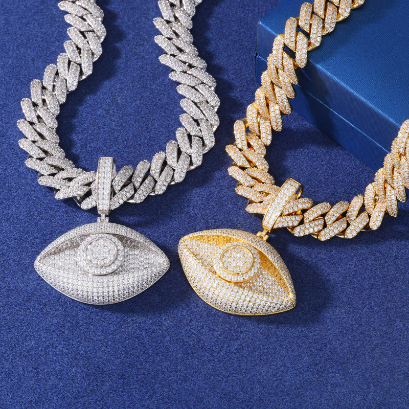 VVS Evil Eye | Moissanite Diamond Sterling Silver Hip Hop Pendant Chain