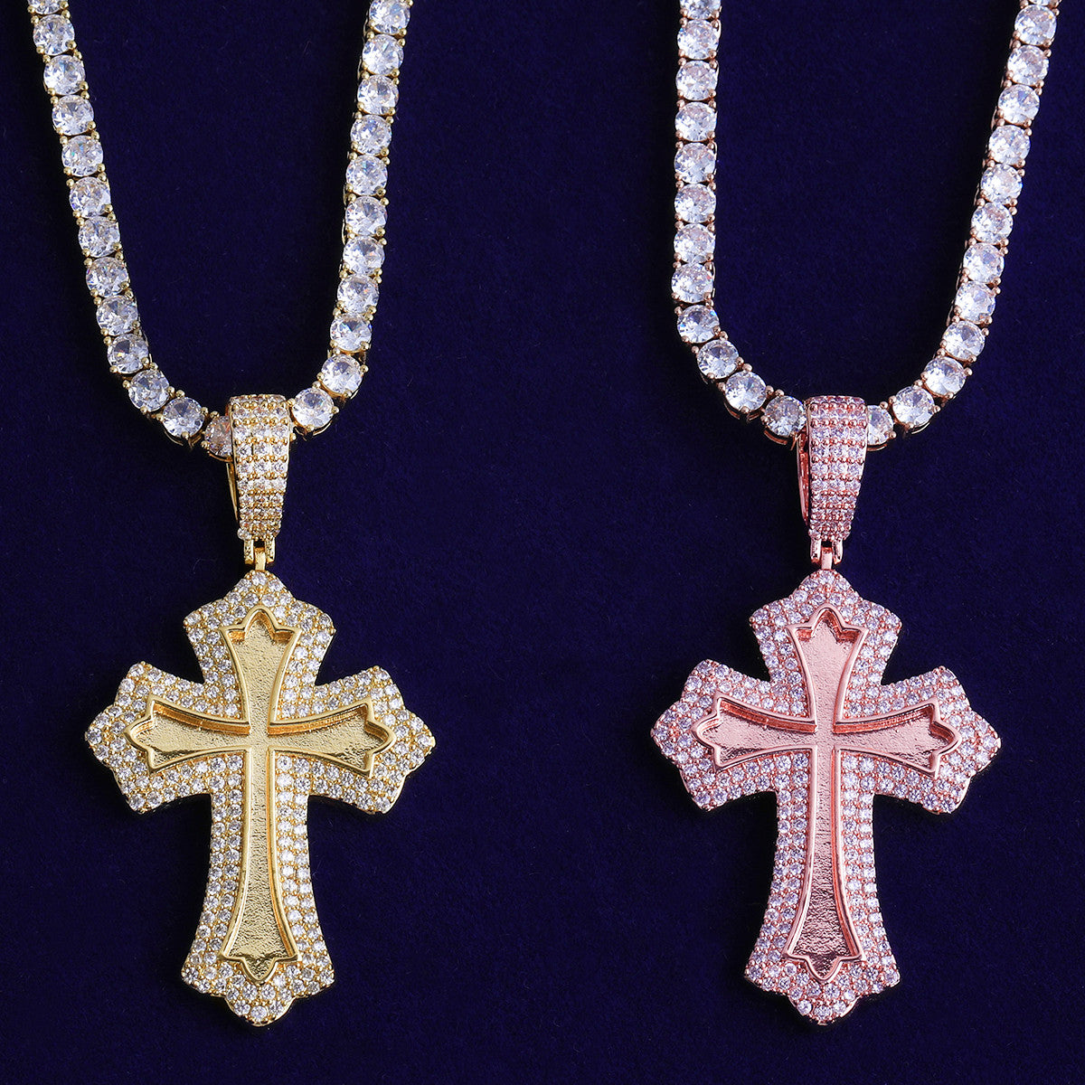 The Inner Radiance | VVS Diamond CZ Prong Set Iced Blinged Out Cross Pendant