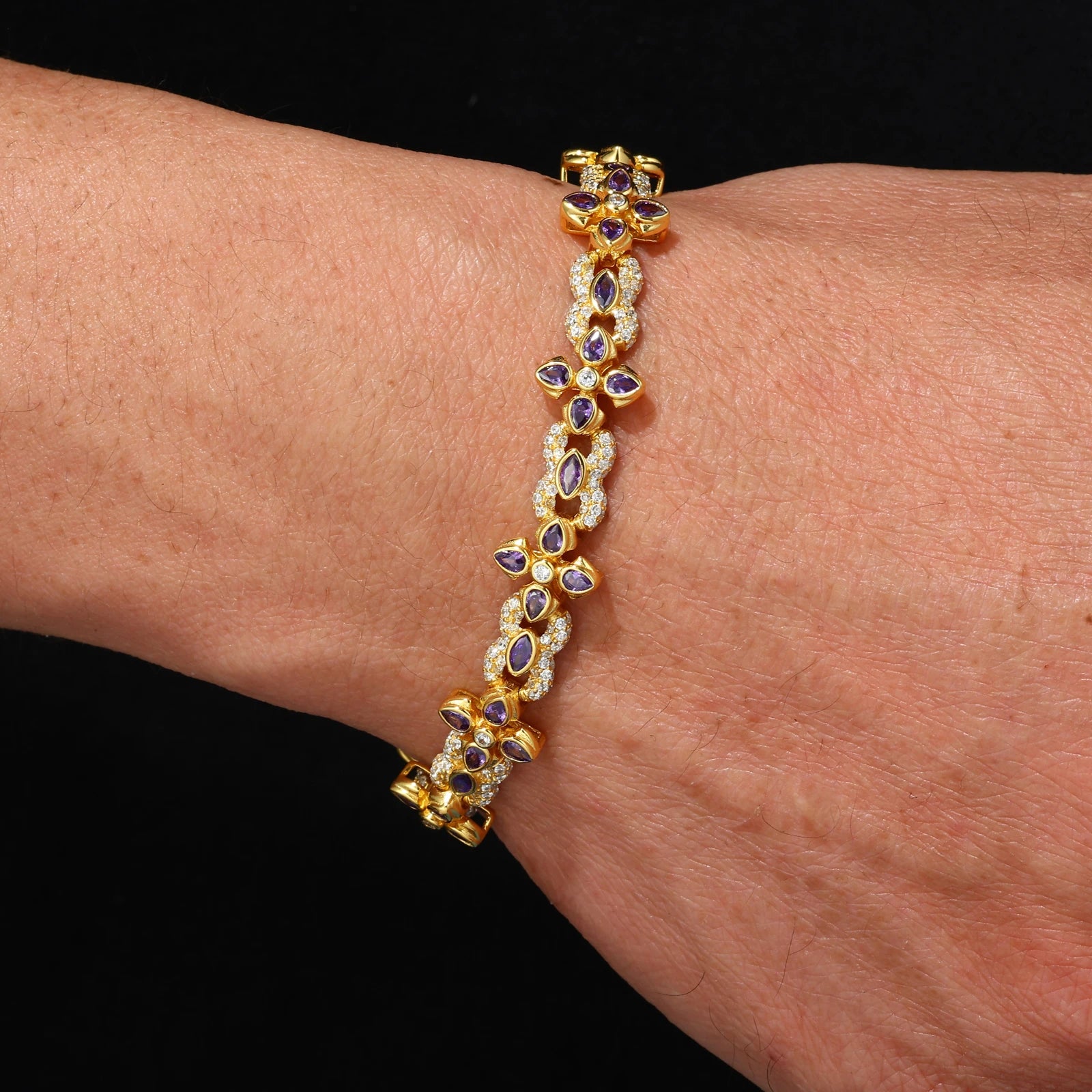 Infinity Cross | Moissanite Diamond 925 Sterling Silver Infinity Cross Iced Bliged Out Bracelet