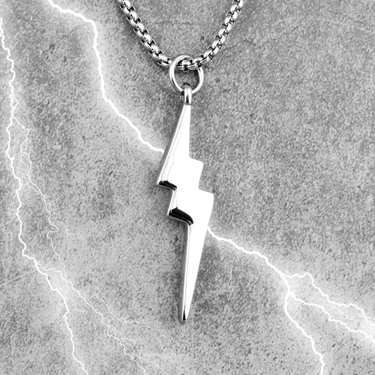 Lightning | 316L No Fade Stainless Steel Thunder Bolt Streetwear Hip Hop Pendant Chain