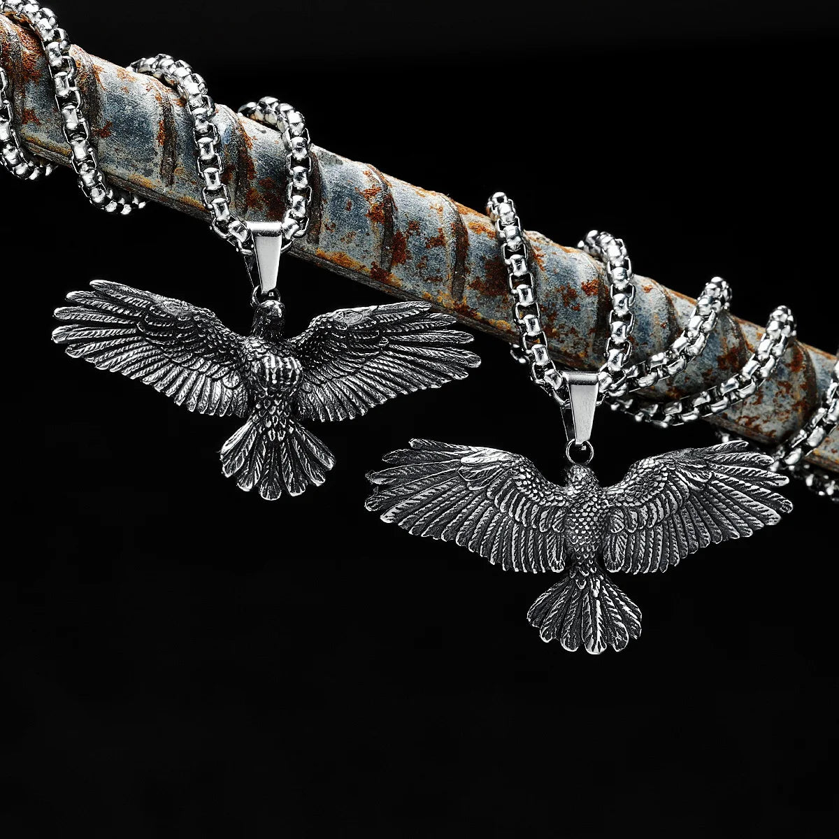 Time To Fly | Wings Spread Landing Eagle No Fade 316L Stainless Steel Street Wear Pendant