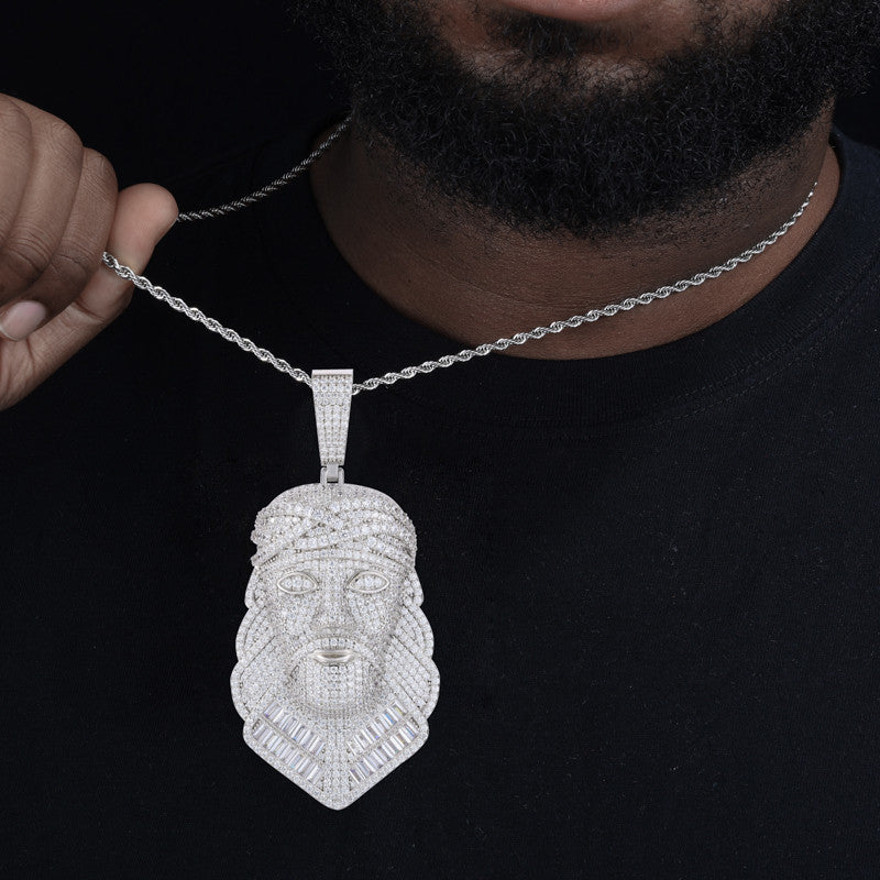 The Righteous One | Solid Sterling Silver Moissanite Diamond Hip Hop Jesus Piece Pendant