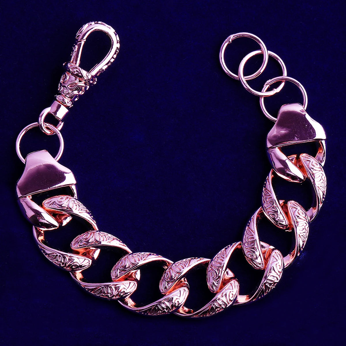 Designer Link | Designed Pattern Belcher Clasp Hip Hop Cuban Link Bracelet