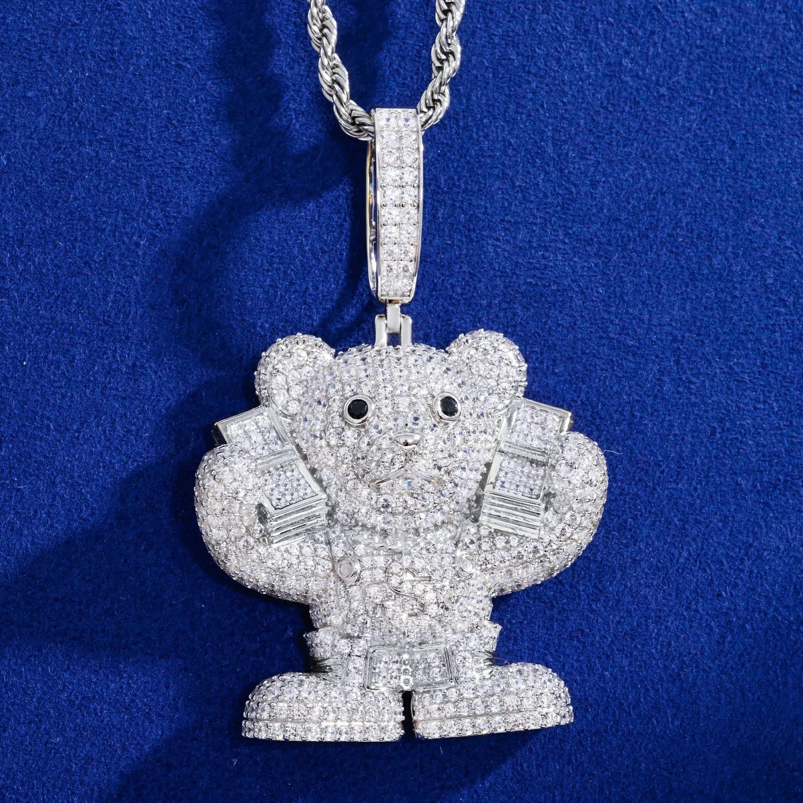 Racked Up | Boss Bear Solid 925 Sterling Silver Moissanite Diamond Hip Hop Pendant