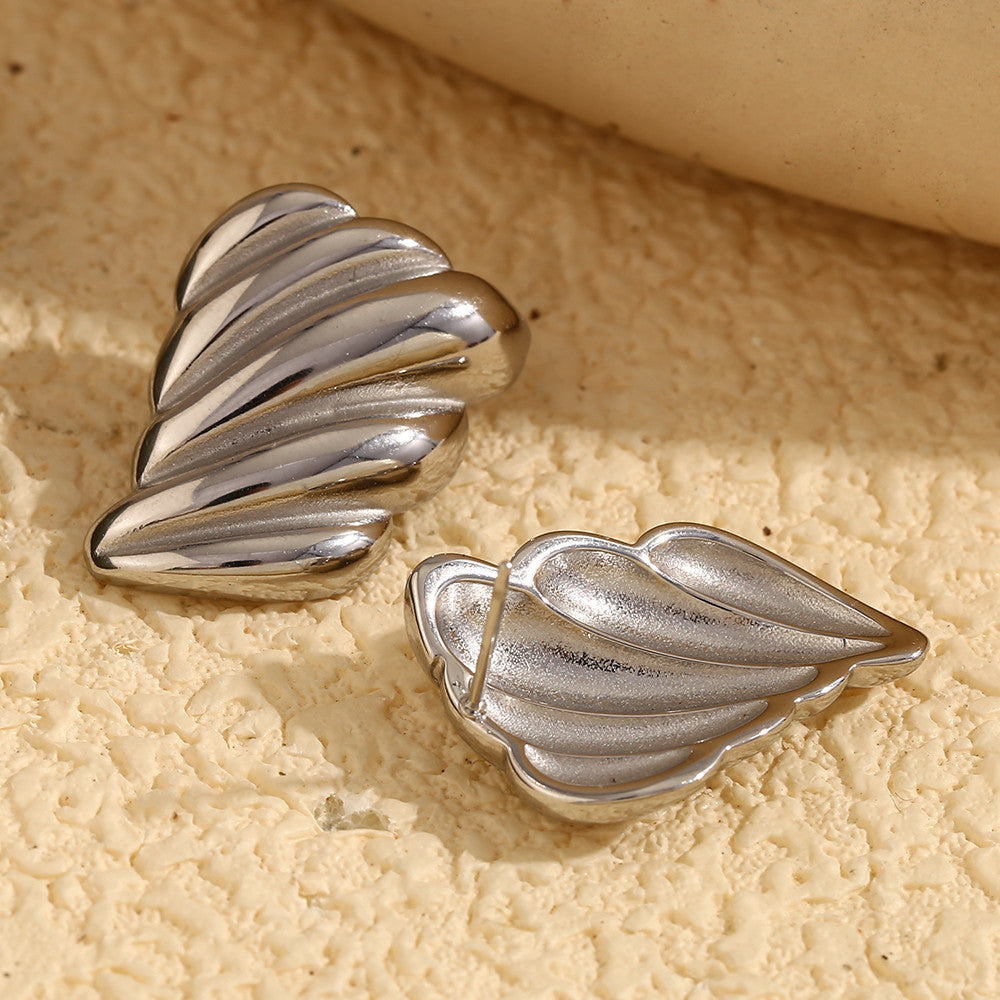 Ladies Artistic Design 18k Gold Waterproof Stainless Steel Tarnish Free Earrings