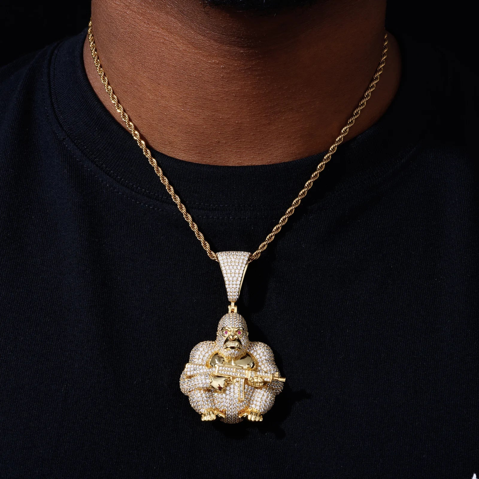Gorilla Business | Luxury Real 925 Silver D VVS1 Moissanite Gorilla Chopper Pendant