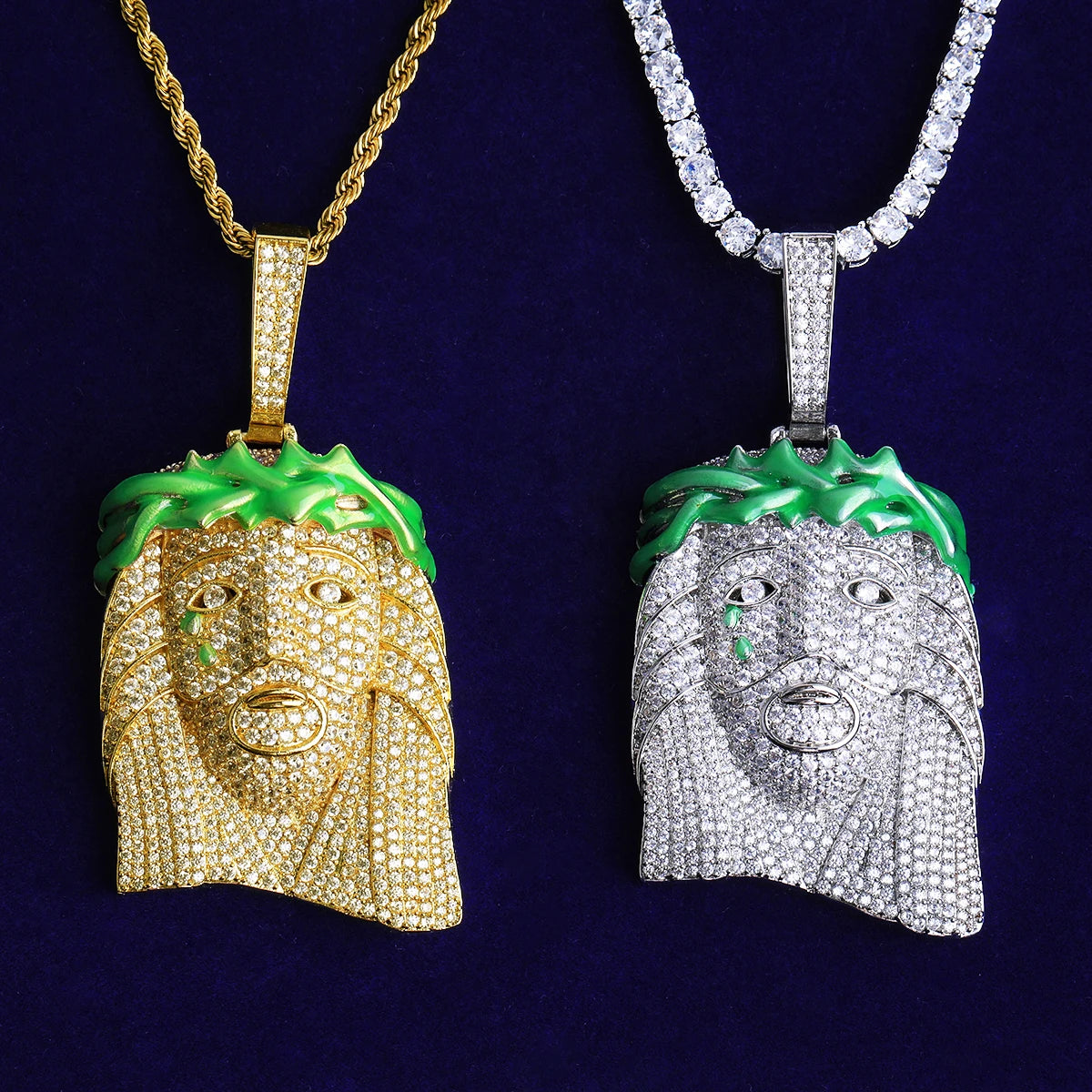 Tears Of Love | Crown Of Thorns Tears Of Love 5AA+ VVS Diamond Jesus Piece Hip Hop Pendant