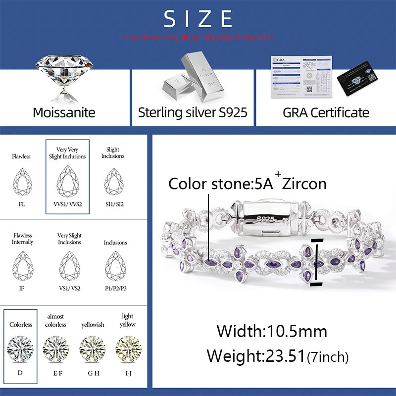 Infinity Cross | Moissanite Diamond 925 Sterling Silver Infinity Cross Iced Bliged Out Bracelet