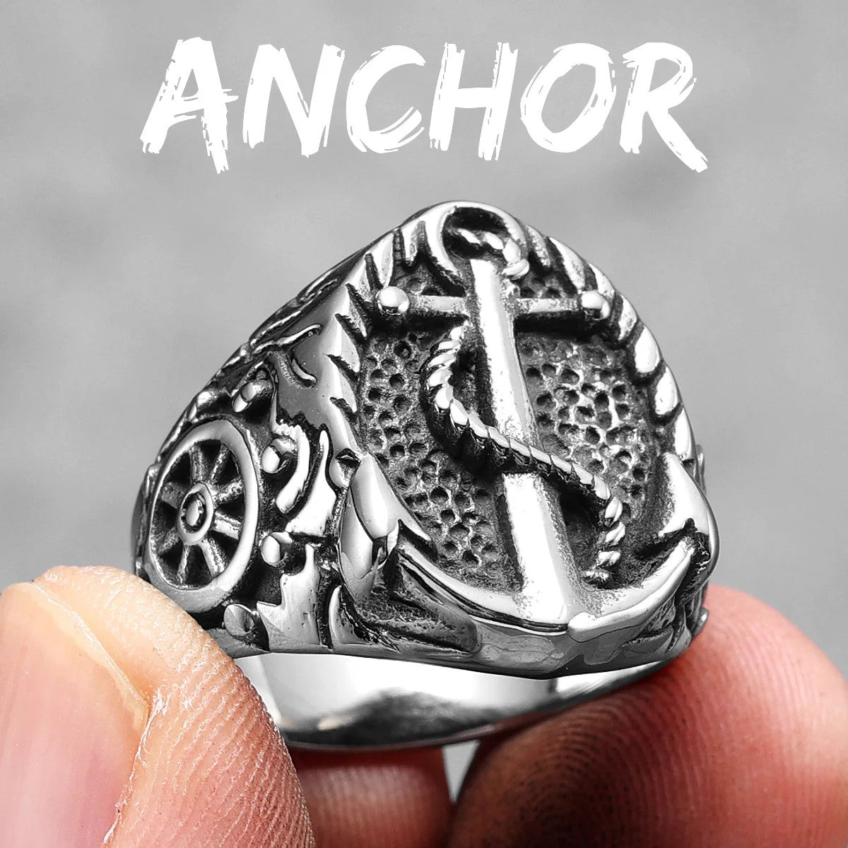 Nautical Navigator | 316L No Fade Stainless Steel Anchor Lighthouse Ocean Sailor Ship Men Rings