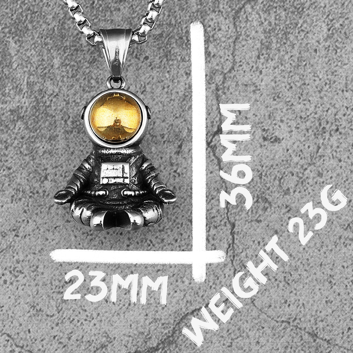 Spaceman | Meditating Astronaut 316L No Fade Stainless Steel Unique Hip Hop Pendant
