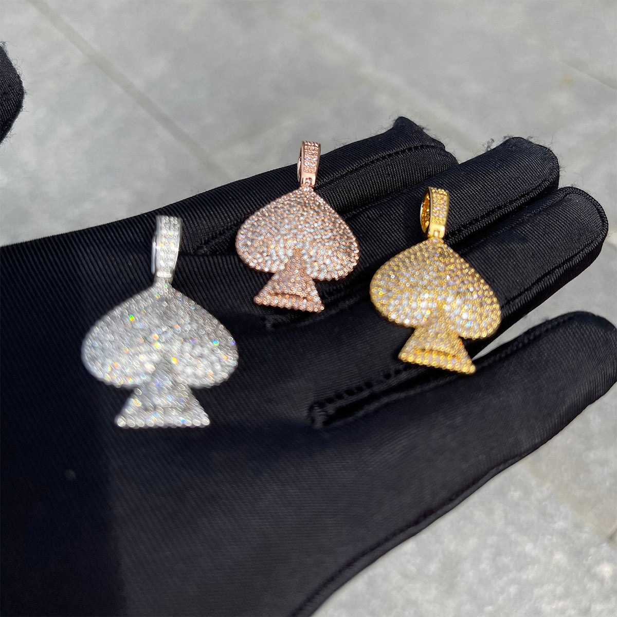 Ace Of Spades | VVS Diamond CZ Prong Set Iced Blinged Out Poker Pendant