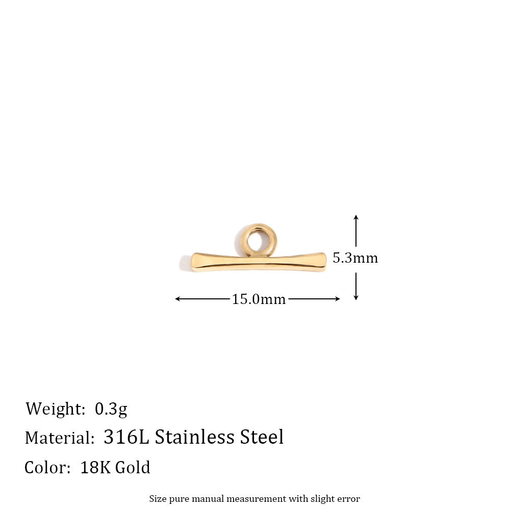 Ladies DIY 18k Gold Over No Fade Solid Stainless Steel Perforate 3D Buckle Pendants