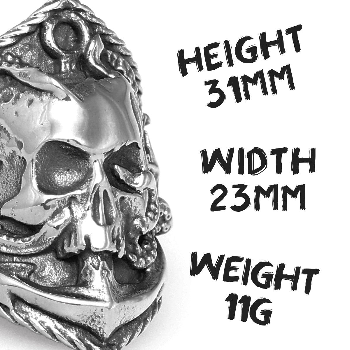 Mens Stainless Steel Dr Octopus Pirate Ghost Skull Anchor Street Wear Rings