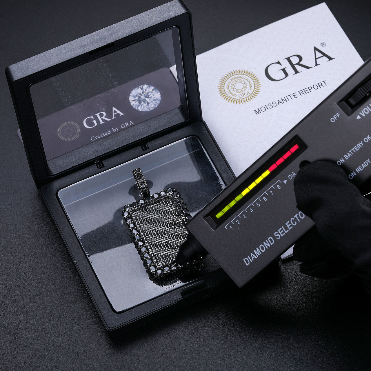 All Black Everything | Moissanite Diamond 925 Silver Iced Blinged Out Dog Tag Hip Hop Pendant