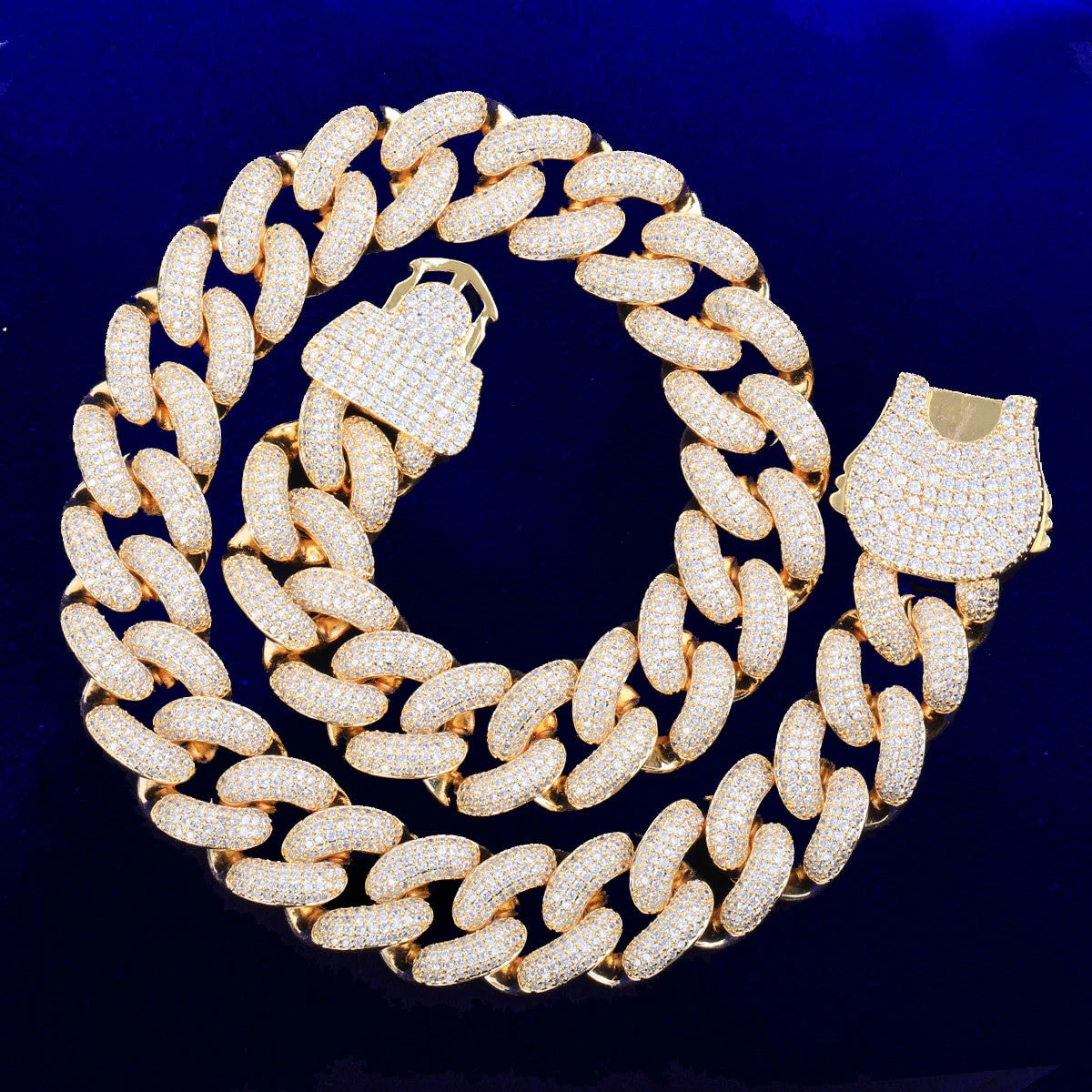 The Pad Lock  | Iced Prong Set 20mm Designer Miami Cuban Link Hip Hop Necklace