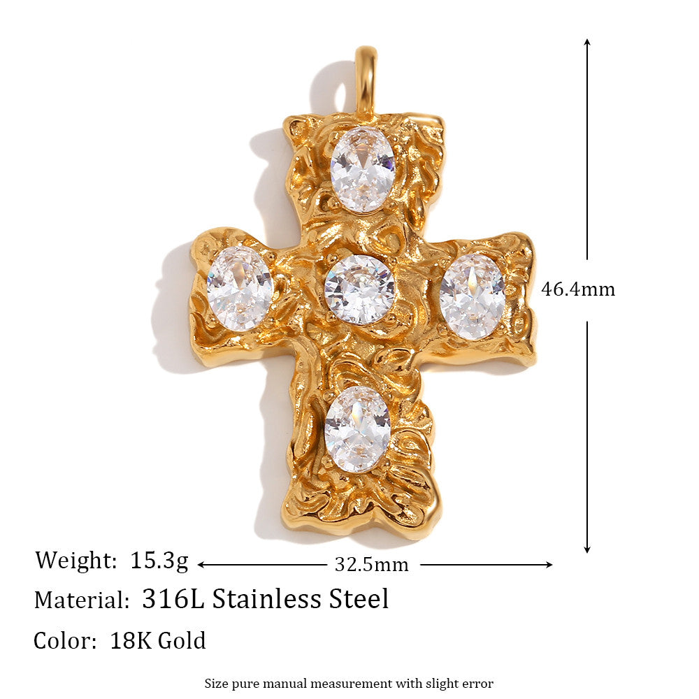 18k Gold Stainless Steel Tarnish Free Cross Bow Freshwater Pearl DIY Necklace Bracelets