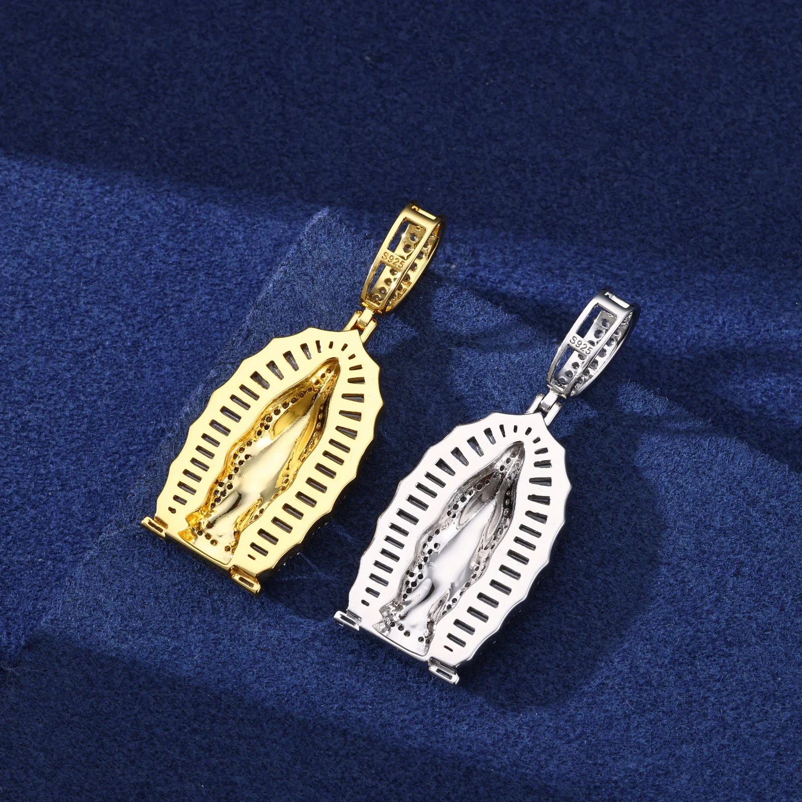 Mother Of Faith | Iced Blinged Out Moissanite Baguette Diamond 925 Virgin Mary Pendant