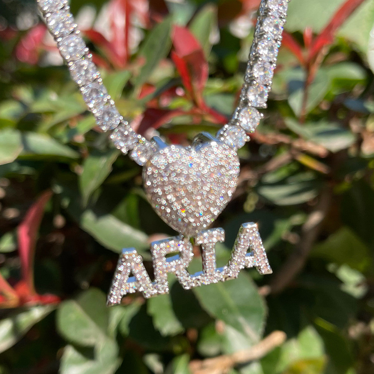 Regal Heart Monogram | Ladies Small Custom Made Name Name Necklace