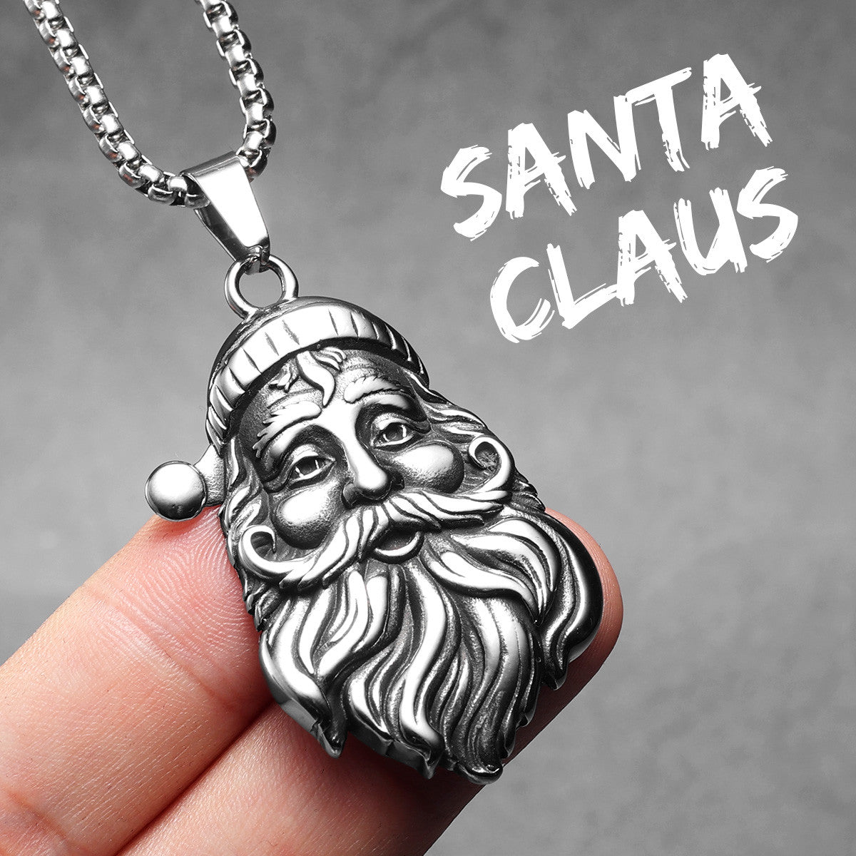 Christmas Collab |  Candy Cane Santa Clause Solid Stainless Steel Holiday Pendants