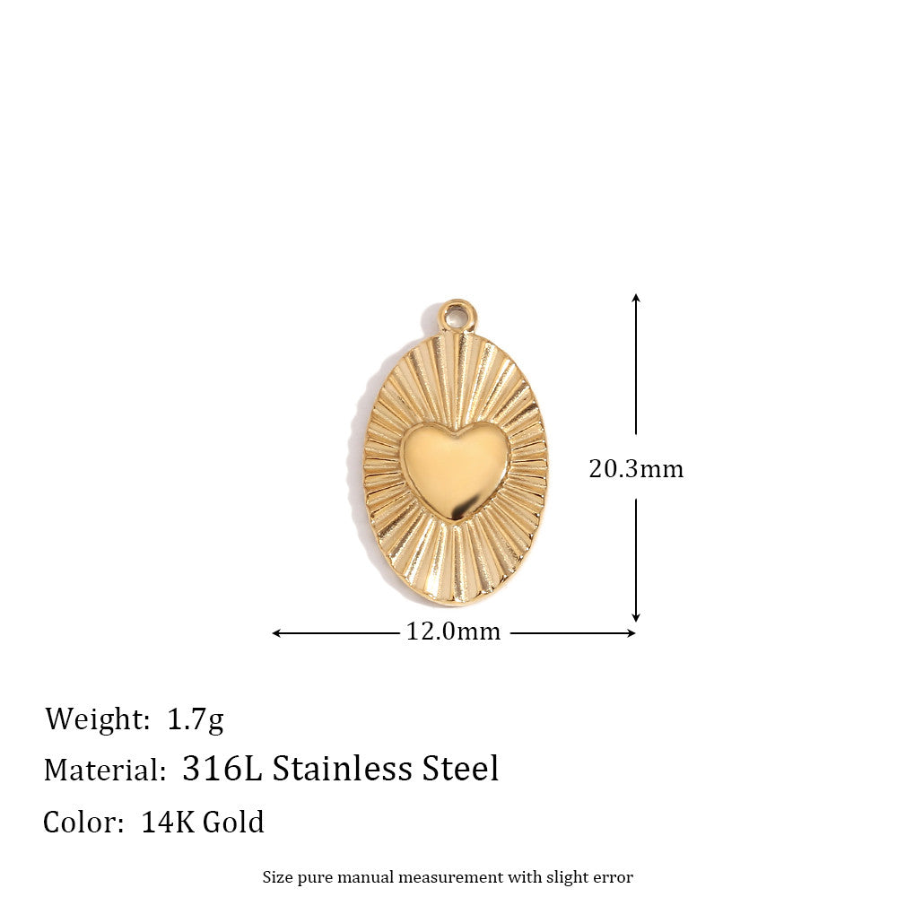 Ladies DIY 18k Gold Over No Fade Solid Stainless Steel Perforate 3D Buckle Pendants