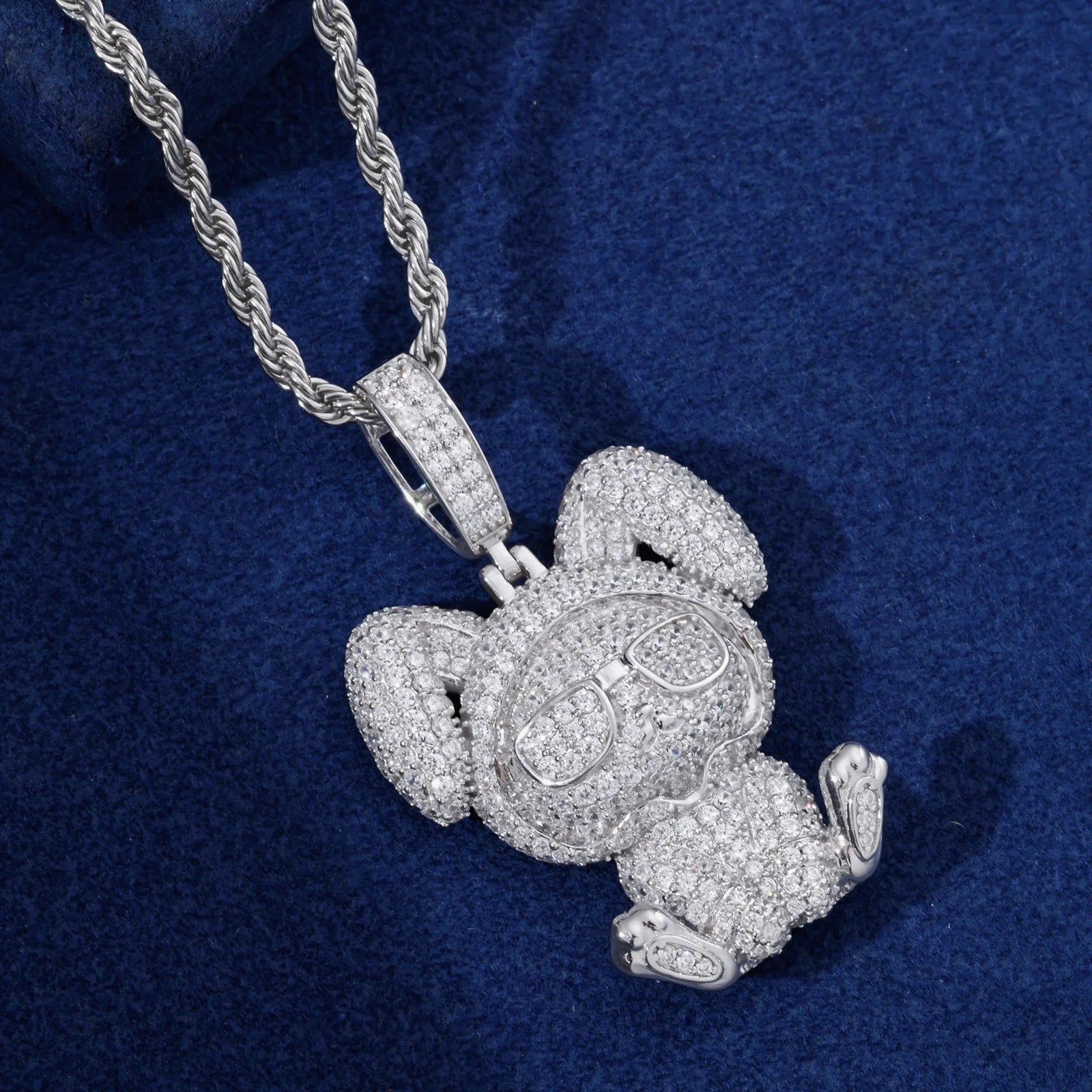 Kid-Bunny | 925 Sterling Silver Hip Hop Moissanite Diamond Kid Bunny Pendant