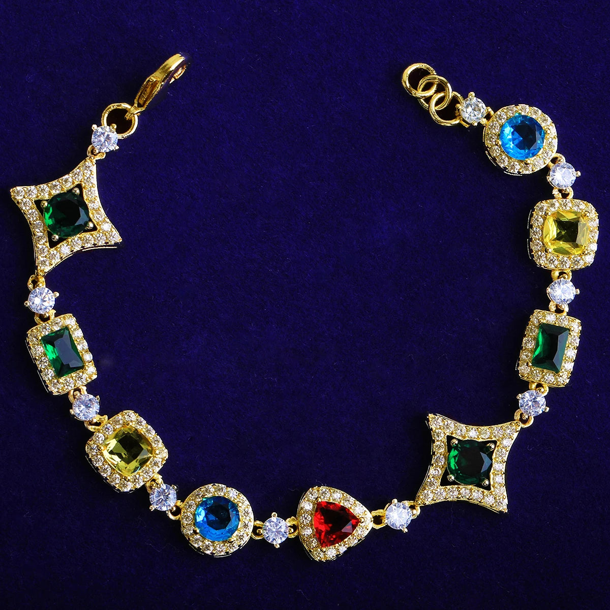 Star Trails ll | VVS Diamond CZ Colorful Gemstone Iced Blinged Out Hip Hop Bracelets