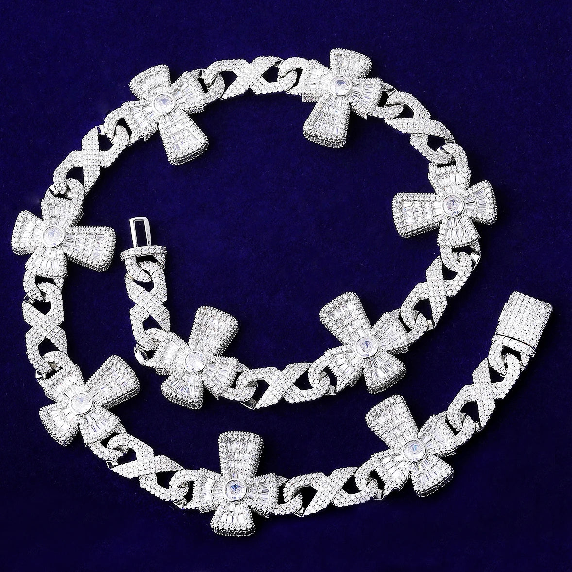 Eternal Cross | 5AA+ VVS Diamond CZ Infinity Link Hip Hop Cross Chain Necklace