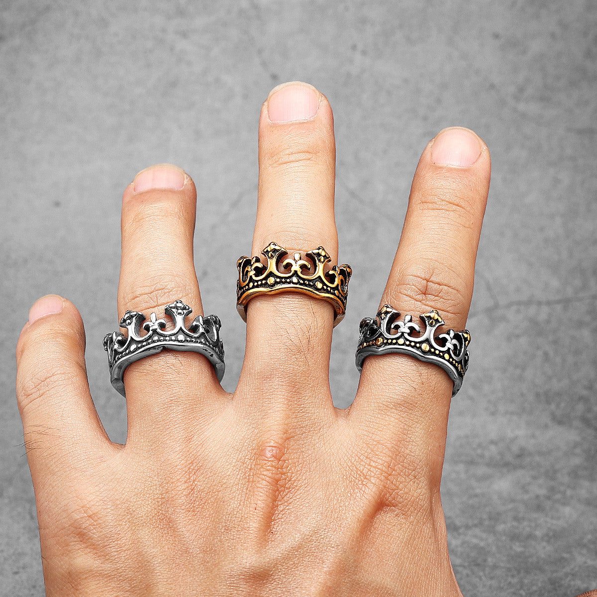 The Crown | 316L No Fade Stainless Steel Kings Crown Street Wear Rings
