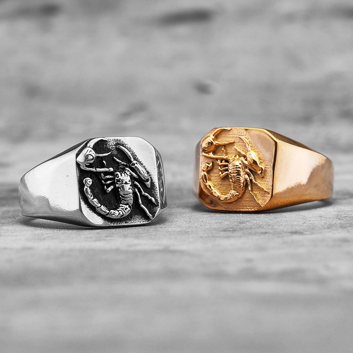 Scorpion | 14k Gold Over 316L No Fade Stainless Steel Street Wear Hip Hop Rings