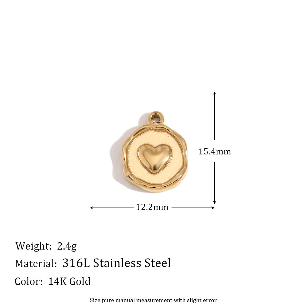 Ladies DIY 18k Gold Over No Fade Solid Stainless Steel Perforate 3D Buckle Pendants
