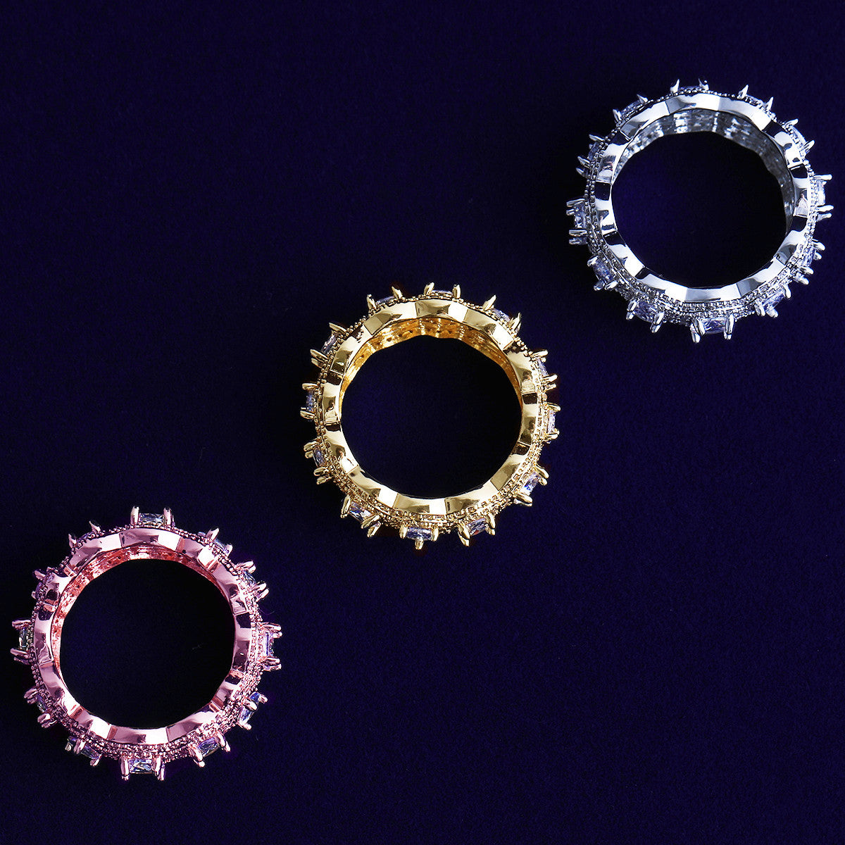 Kings Glory | VVS Diamond CZ Teardrop Stone 24k Silver Rose Gold Hip Hop Rings