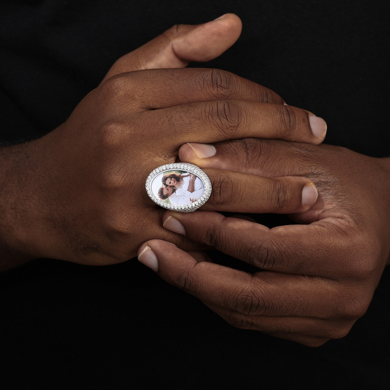 Precious Moments | Solid Sterling Silver Moissanite Diamond Hip Hop Photo Memory Rings