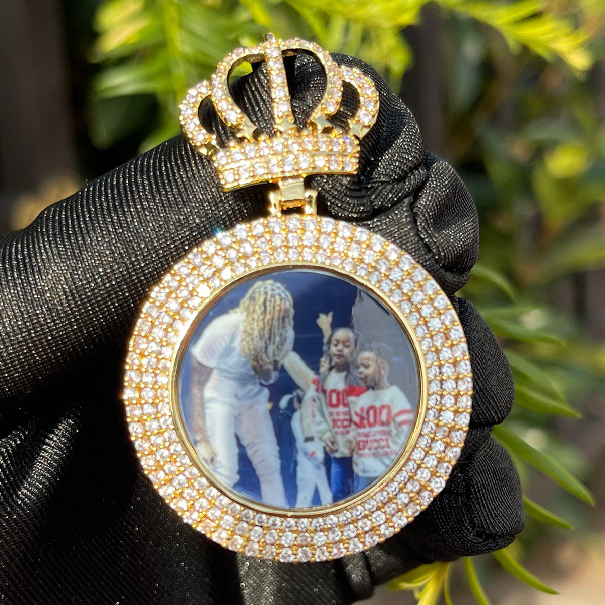 Queen's Legacy | Crown Custom Photo Iced Blinged Out Picture Necklace