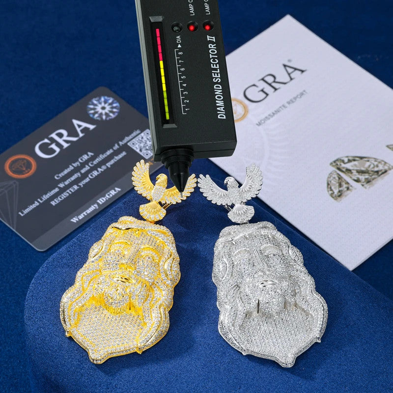 The Imperial | Solid Sterling Silver Moissanite Diamond Hip Hop Jesus Piece Pendant