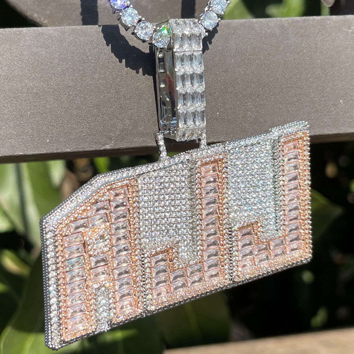 HighLife | Custom Made Iced Baguette Blinged Out Custom Made Pendant