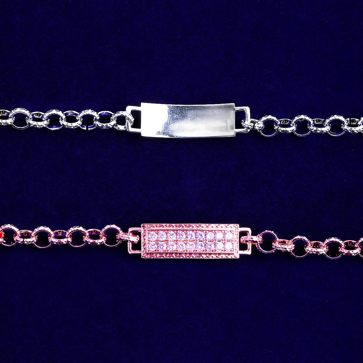 Iced Tag | VVS Diamond CZ Rolo Link Iced Blinged Out Tag Hip Hop Bracelet