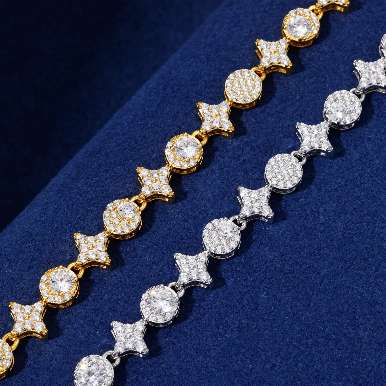 Stars Shine |  8mm Iced Blinged Out VVS Moissanite Diamond 925 Tennis Bracelet