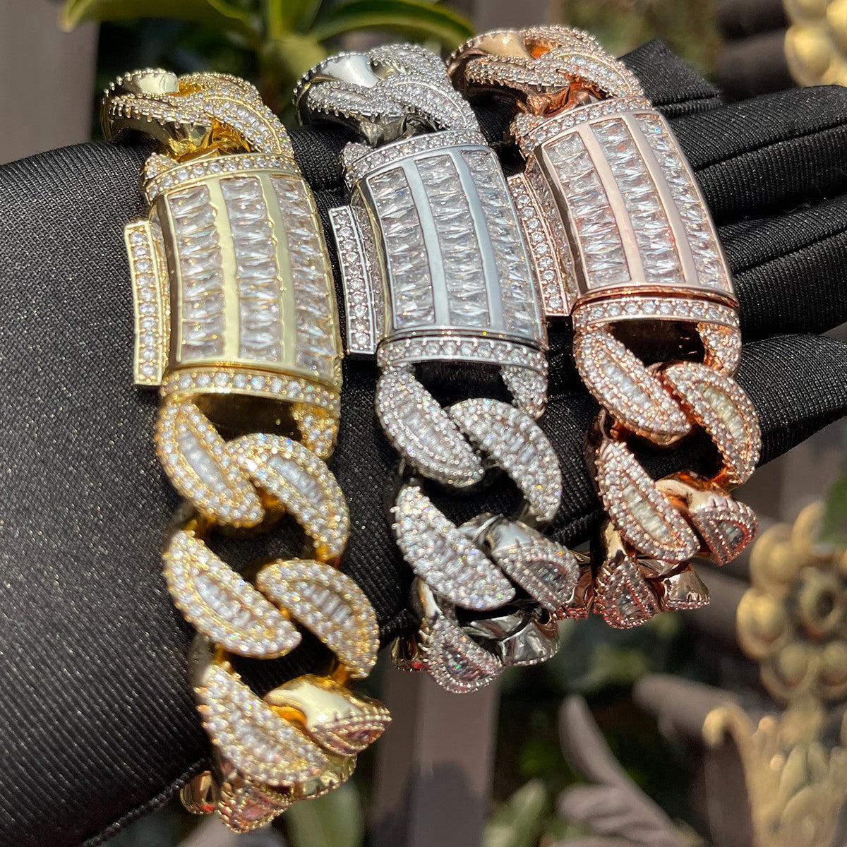 アクセサリー FUCKMYLIFE DRIP BRACELET 5inches 24k Gold Bracelets, Hip Hop Bracelets, Flooded Ice Bracelets