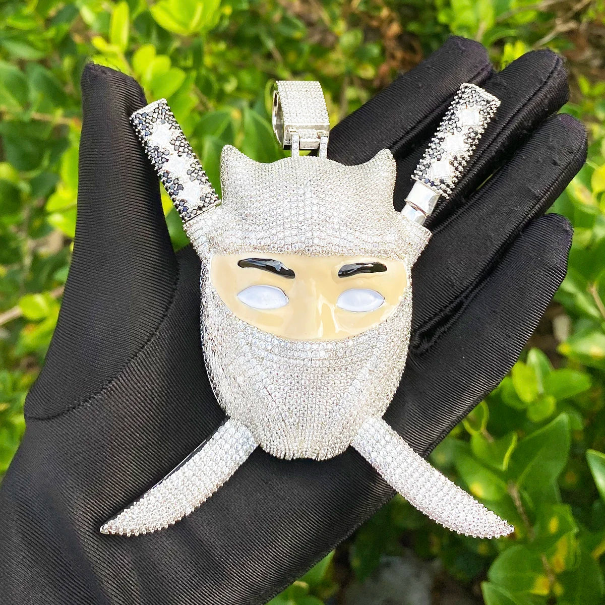 The White Ninja | VVS Diamond CZ  Limited Edition Sheath Sword Ninja Hip Hop Pendant