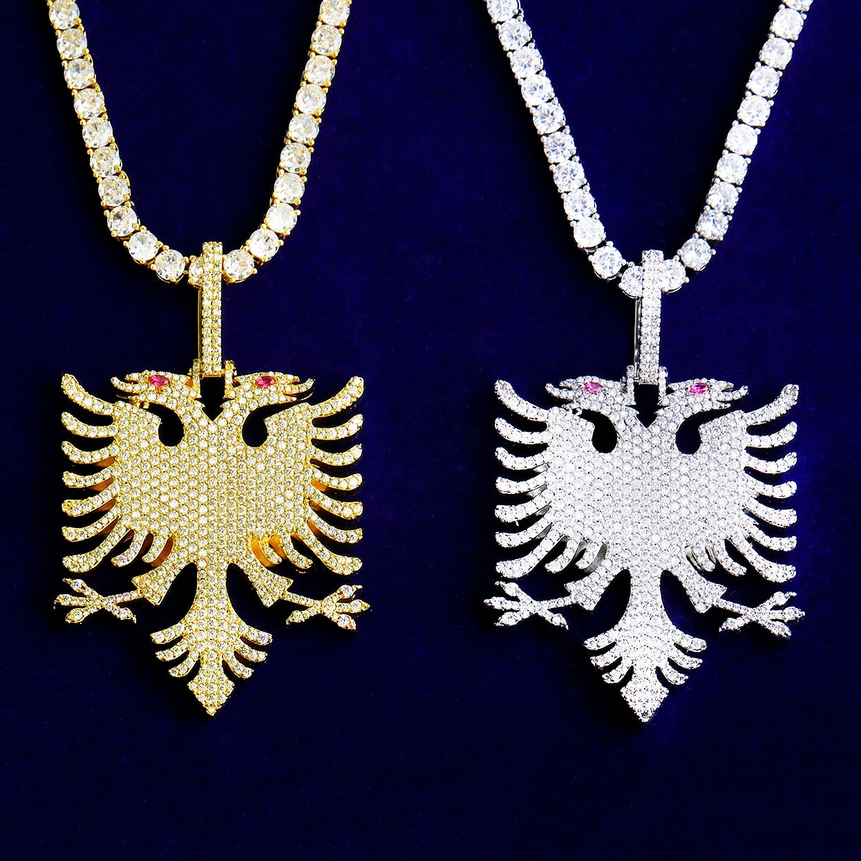 Double Eagle Crest | VVS Diamond CZ Symbol Of Freedom Iced Blinged Out Pendant