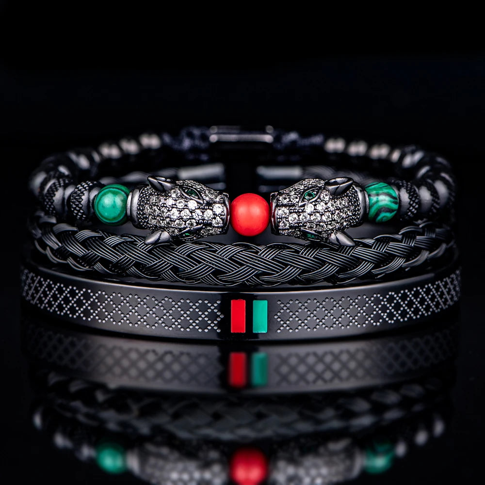 G Slide | VVS Diamond CZ 18k No Fade Stainless Steel Luxury Leopard Head Bracelet