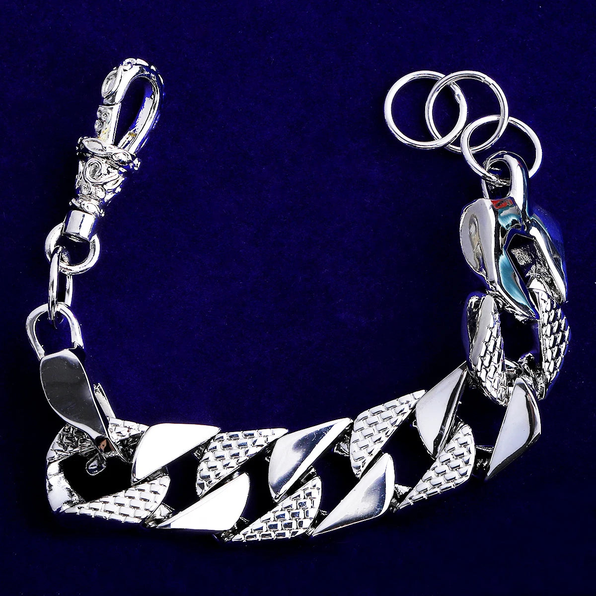 Patterned Cuban | 20mm Belcher Clasp Square Cut Designer Cuban Link Chain Bracelet