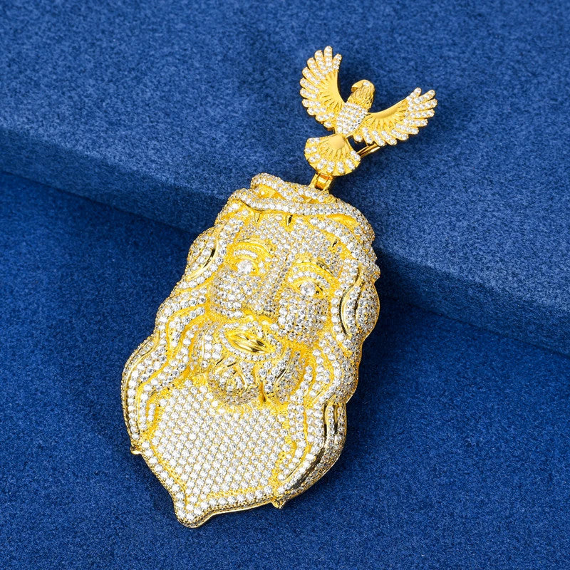 The Imperial | Solid Sterling Silver Moissanite Diamond Hip Hop Jesus Piece Pendant