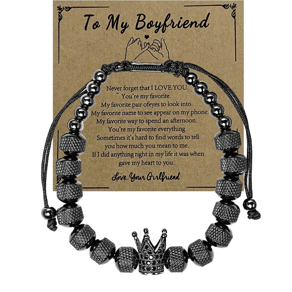 Blessings | VVS Diamond CZ 8MM Kings Crown Iced Blessings Gift Card Message Bracelet