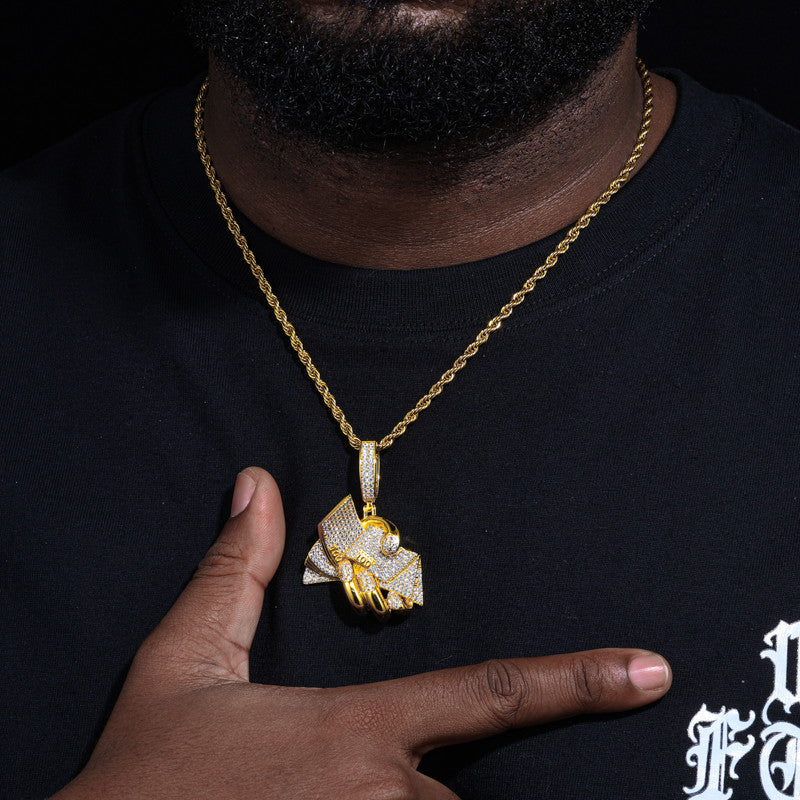 Countin Money All Day | Moissanite Diamond 18k Gold 925 Solid Silver Hip Hop Pendant