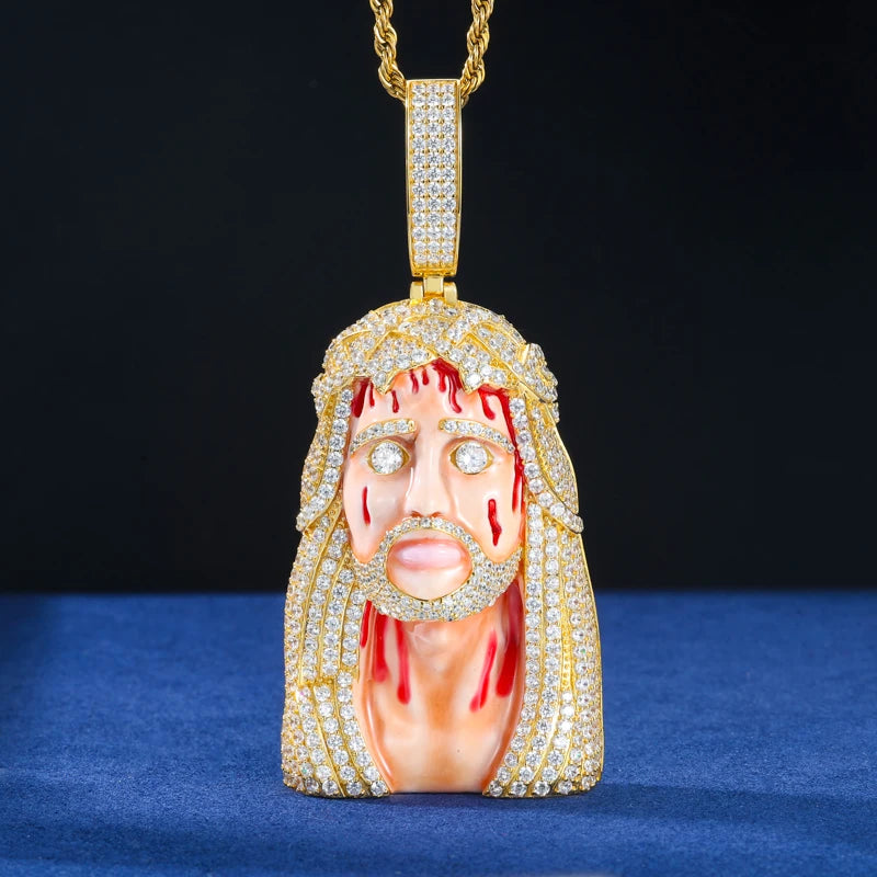 The Redeemer | Lifelike Moissanite Diamond Jesus Piece 925 Sterling Silver Iced Pendant
